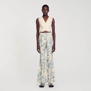 NWT Sandro Flower Print Trousers